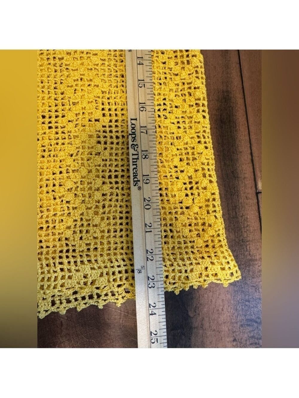 Crochet Tank Top Cottagecore Golden Mustard Sleeveless - Picture 8 of 8